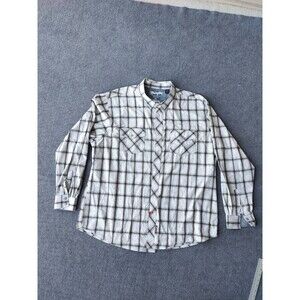 Wrangler Retro Premium Pearl butto Shirt Mens XXL Gray Plaid Long Sleeve Western